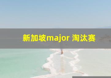 新加坡major 淘汰赛